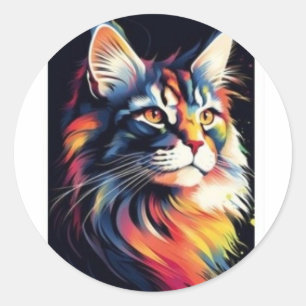 Niedliche Katze Runder Aufkleber