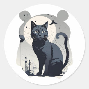Niedliche Katze Runder Aufkleber