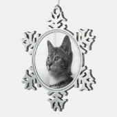 Niedliche Katze Schneeflocken Zinn-Ornament (Rechts)