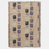 Niedliche Katze Schwarz Lila Grau Schwarz Decke (Vorderseite Vertikal)