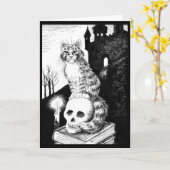 Niedliche Katze Schwarz-weiß Halloween, jede Ansic Karte (Gelbe Blume)