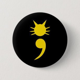 Niedliche Katze Semicolon Mai Mental Health Awaren Button