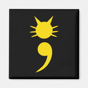 Niedliche Katze Semicolon Mai Mental Health Awaren Magnet
