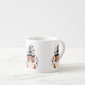 Niedliche Katze Skandinavien Weihnachten Espressotasse (Vorderseite Rechts)