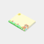 Niedliche Katze, Sonne, Blume und Gras Post-it Klebezettel (angewinkelt)