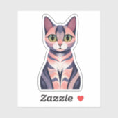 Niedliche Katze, Spaß, Chic, Whimsisches Tier Aufkleber (Blatt)