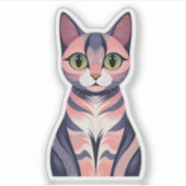 Niedliche Katze, Spaß, Chic, Whimsisches Tier Aufkleber (Vorderseite)