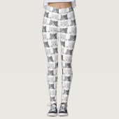 Niedliche Katze stellt graue Katzen-Liebhaber Leggings (Vorderseite)