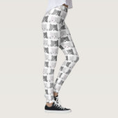 Niedliche Katze stellt graue Katzen-Liebhaber Leggings (Rechts)