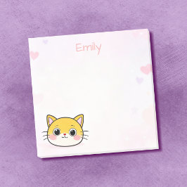 Niedliche Katze Sticky Notes mit Individuelle Name Post-it Klebezettel