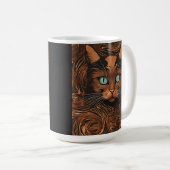 Niedliche Katze Stilvolle Tierkatze Latte Kaffee T Kaffeetasse (VorderseiteRechts)