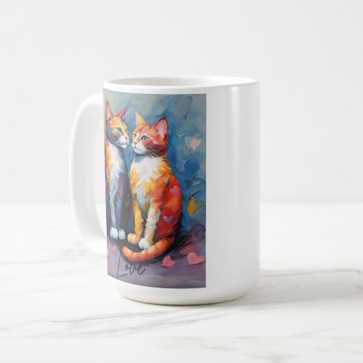 Niedliche Katze Stilvolle Tierkatze Latte Kaffee T Kaffeetasse (Vorderseite Links)