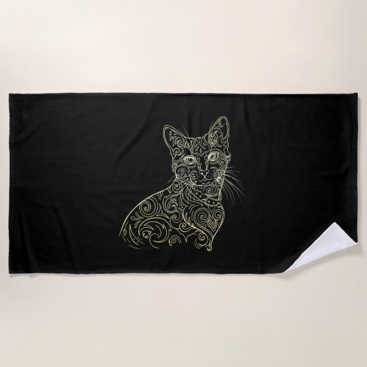 Niedliche Katze Strandtuch (Vorderseite)