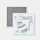 Niedliche Katze Striped Kitty Magnet (Vorderseite/Rückseite)