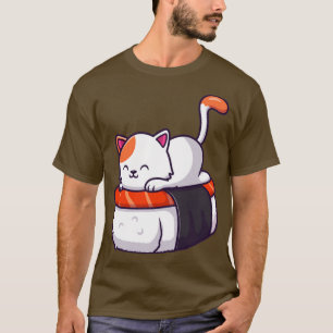 Niedliche Katze Sushi Lachs 1 T-Shirt