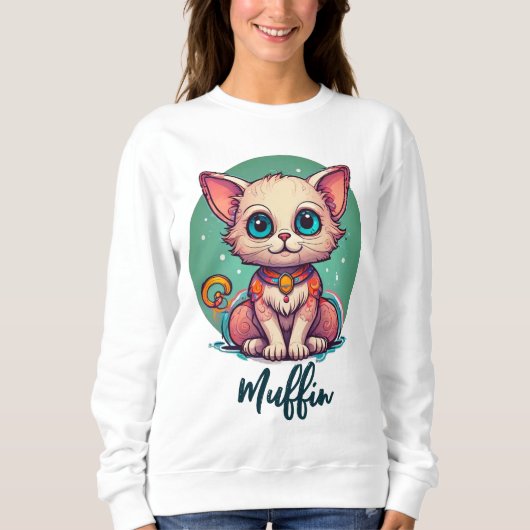 Niedliche Katze Sweatshirt (Vorderseite)
