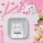 Niedliche Katze, Symbol von 2023. Pappteller (Party)