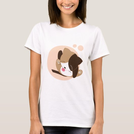 Niedliche Katze T-Shirt (Vorderseite)