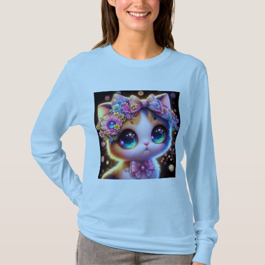 Niedliche Katze T-Shirt (Vorderseite)