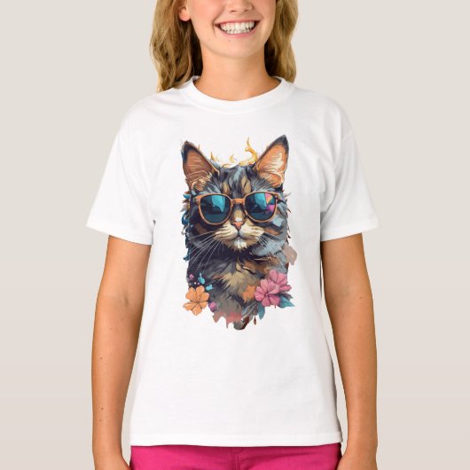 Niedliche Katze T-Shirt (Vorderseite)