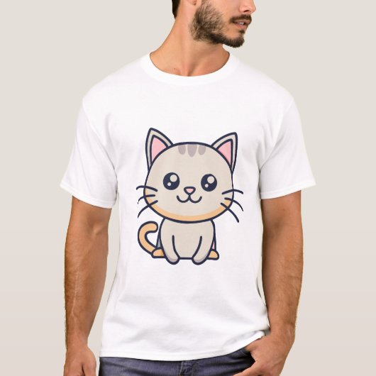 niedliche Katze T-Shirt (Vorderseite)