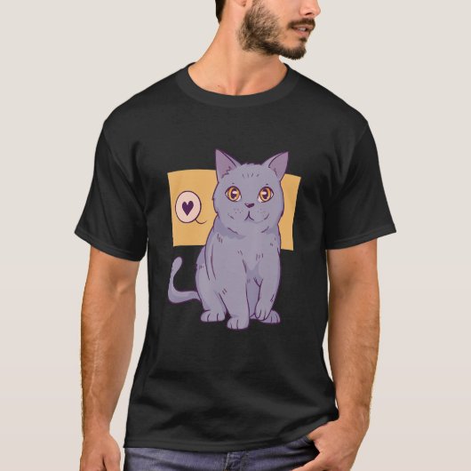 Niedliche Katze T-Shirt (Vorderseite)