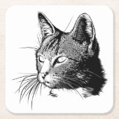 Niedliche Katze Tabby Kitty Illustration Tiger Kit Rechteckiger Pappuntersetzer (Vorderseite)