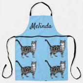 Niedliche Katze Tabby Muster Blaue Katzen Frauen K Schürze (Vorderseite)