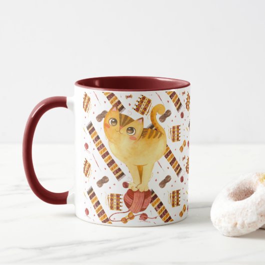 Niedliche Katze Tasse (Mit Donut)