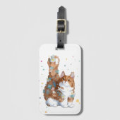 Niedliche Katze Tier Gepäckanhänger (Vorderseite Vertikal)