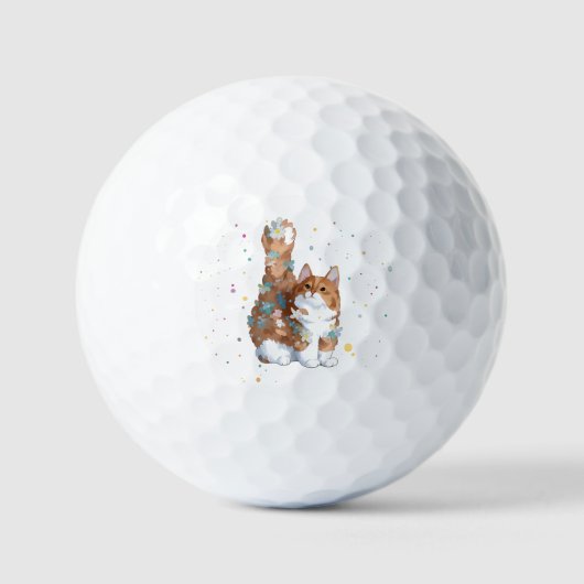 Niedliche Katze Tier Golfball (Vorderseite)