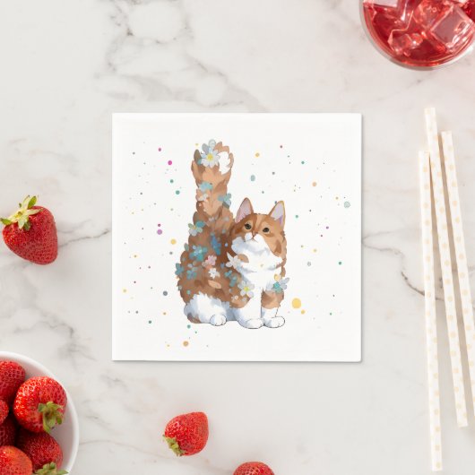 Niedliche Katze Tier Serviette (Beispiel)