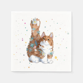 Niedliche Katze Tier Serviette