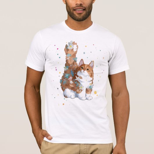 Niedliche Katze Tier T-Shirt (Vorderseite)