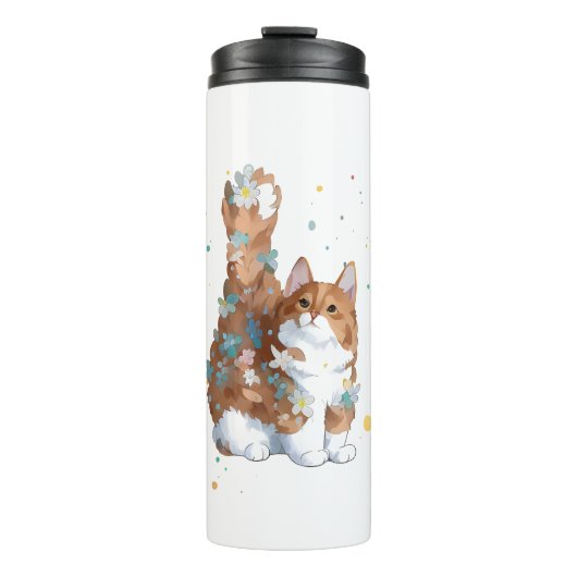 Niedliche Katze Tier Thermosbecher (Vorderseite)