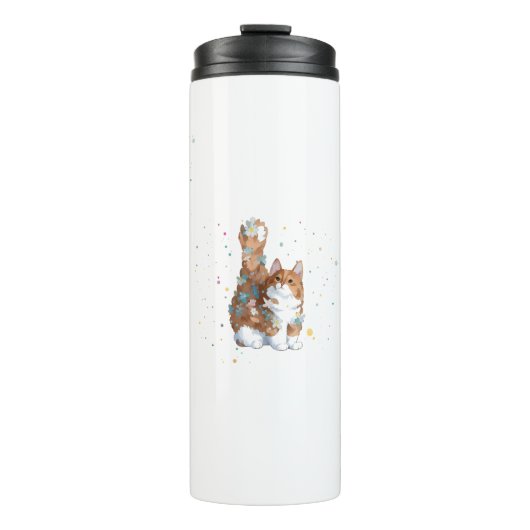 Niedliche Katze Tier Thermosbecher (Vorderseite)
