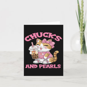 Niedliche Katze Trinken Bubble Tee Kätzchen Lover Karte