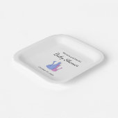 Niedliche Katze TwinsBaby Dusche Blau Pink Pappteller (Gewinkelt)