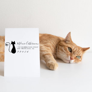 Niedliche Katze u. individueller Name u. Gummistempel