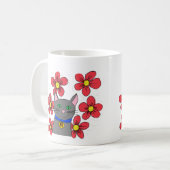 Niedliche Katze und Blume Anpassen mit eigenen Anf Kaffeetasse (Vorderseite Links)