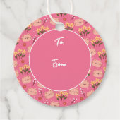 Niedliche Katze und Blume Geschenkanhänger (Vorderseite)