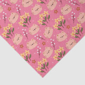 Niedliche Katze und Blume Seidenpapier (Detail)