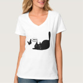Niedliche Katze und Butterfly Meow T-Shirt (Vorderseite)