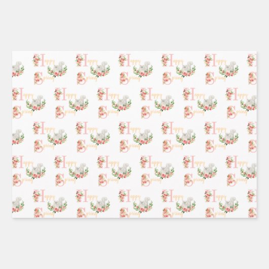 Niedliche Katze und Eier Osterfrühling Geschenkpapier Set (Vorderseite 2)