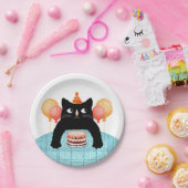 Niedliche Katze und Geburtstagstorte Purfect Party Pappteller (Party)