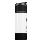 Niedliche Katze und Herz Thermosbecher (Nach links gedreht)