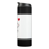 Niedliche Katze und Herz Thermosbecher (Nach rechts gedreht)