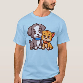 Niedliche Katze und Hunde für Tierliebhaber T-Shirt