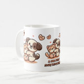 Niedliche Katze- und Hundehütte - Adorable Freunds Kaffeetasse (Vorderseite Links)