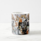 Niedliche Katze und Kätzchen-Collage Verwandlungstasse (Mittel)
